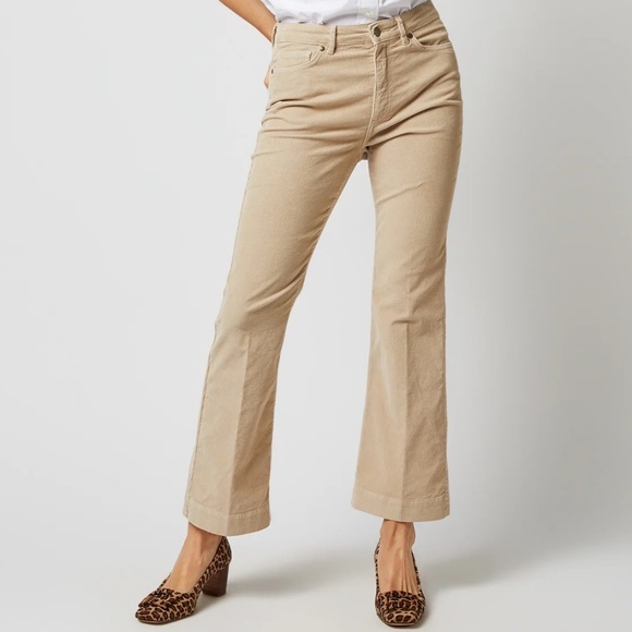 ANN MASHBURN Pants - Ann Mashburn Kendall Flare 5-Pocket Pant Stone Stretch Cord NWT $225